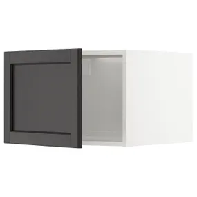 IKEA METOD МЕТОД, верхня шафа для холодильн / мороз кам, білий / ЛЕРХЮТТАН чорна морилка, 60x40 см 194.682.48 фото