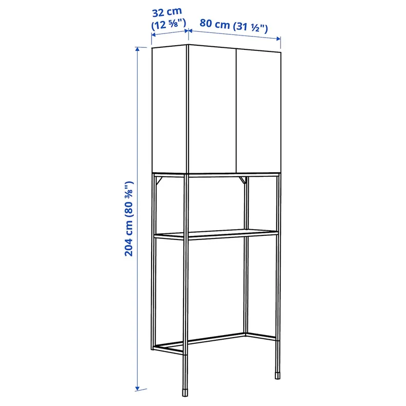 IKEA ENHET ЕНХЕТ, шафа, білий, 80x32x204 см 895.479.40 фото №4