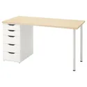 IKEA MITTCIRKEL МИТТЦИРКЕЛЬ / ALEX АЛЕКС, письменный стол, яркий сосновый / белый эффект, 140x60 см 495.086.86 фото thumb №1