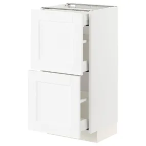 IKEA METOD МЕТОД / MAXIMERA МАКСИМЕРА, напольный шкаф / 2 фасада / 3 ящика, белый Энкёпинг / белая имитация дерева, 40x37 см 794.734.40 фото