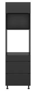 BRW Кухонный шкаф для духовки Sole L6 60 см с ящиками черный матовый, черный/черный матовый FM_DPS_60/207_2SMB/SMB/O-CA/CAM фото thumb №1