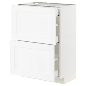 IKEA METOD МЕТОД / MAXIMERA МАКСІМЕРА, підлогова шафа / 2 фронт пан / 3 шухл, білий Енкопінг / білий імітація дерева, 60x37 см 594.734.41 фото