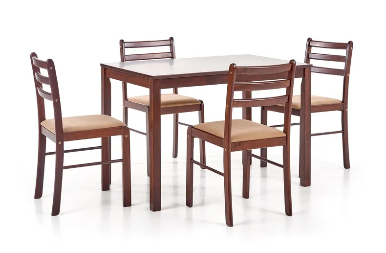 Столовий комплект HALMAR NEW starter 2 стіл + 4 стільці 110x70 см, венге фото №1