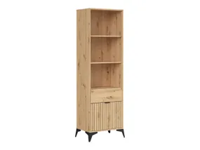 BRW Книжный шкаф Lamea 60 см с дверцами и ящиком дуб ремесленный, ремесленный дуб REG1D1S-DASN фото