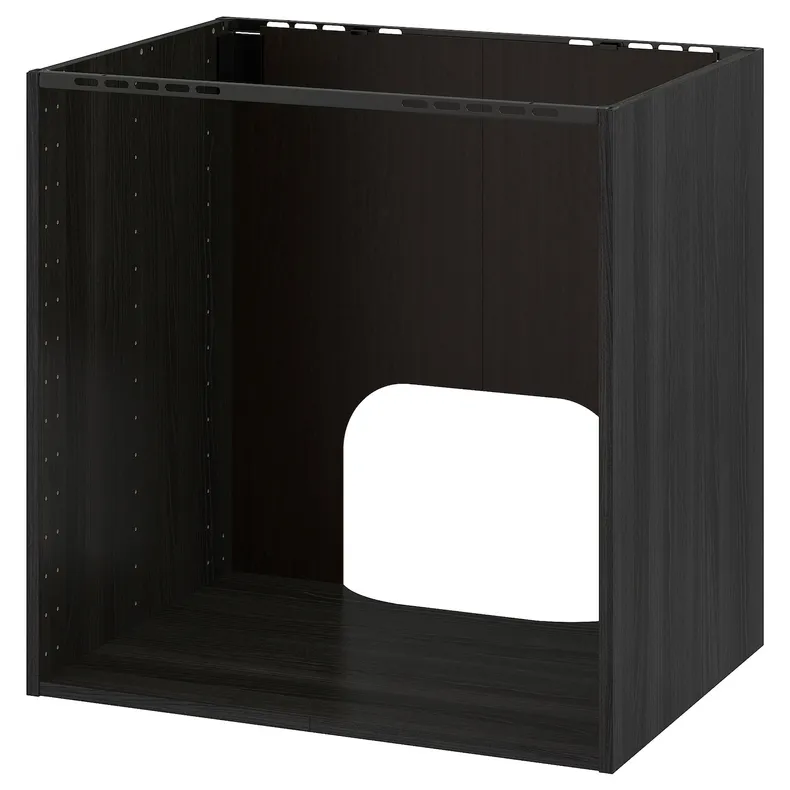 IKEA METOD МЕТОД, підлогова шафа для вбудов дух / мийки, імітація дерева чорний, 80x60x80 см 802.154.74 фото №1