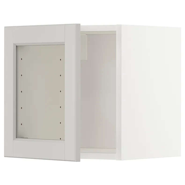 IKEA METOD МЕТОД, шафа навісна зі скляними дверцятами, білий / світло-сірий Lerhyttan, 40x40 см 694.652.33 фото №1