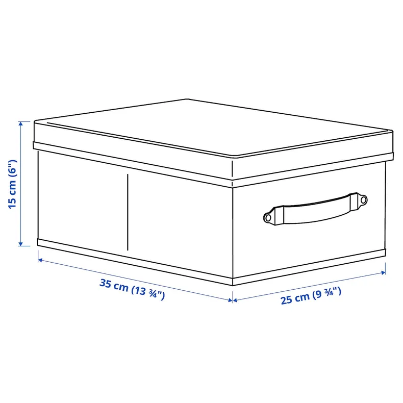 IKEA BLÄDDRARE БЛЕДДРАРЕ, коробка з кришкою, сірий/з малюнком, 25x35x15 см 804.743.92 фото №5