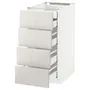 IKEA METOD МЕТОД / MAXIMERA МАКСІМЕРА, підлог шаф / 4 фр пан / 2 низ / 3 сер шух, білий / Ringhult світло-сірий, 40x60 см 091.417.36 фото