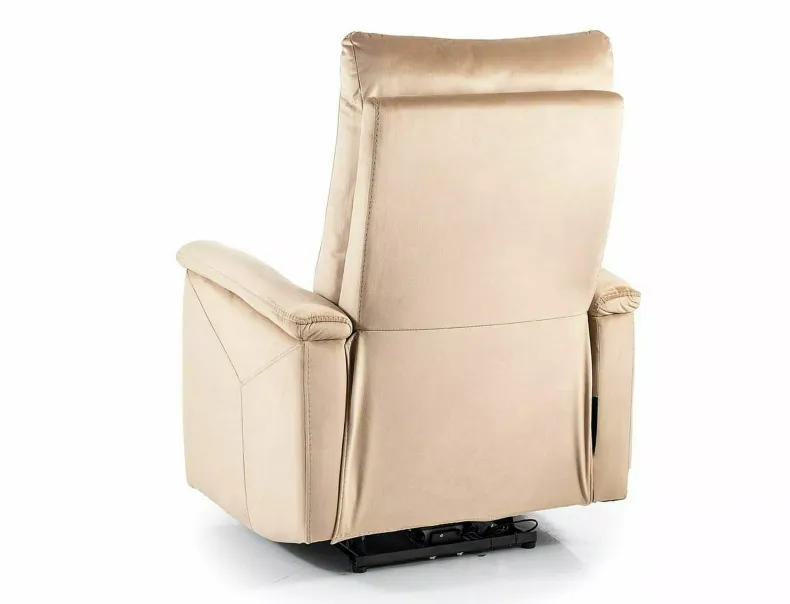 Раскладное кресло реклайнер SIGNAL Neptun M Velvet с функцией массажа, бежевый фото №2