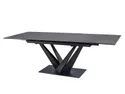 Стол обеденный раскладной SIGNAL SORENTO CERAMIC, серый мрамор / черный матовый, 90x160 фото thumb №5