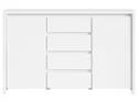 BRW Комод Kaspian 144 см с 2 дверцами и 4 ящиками, белый / матовый белый KOM2D4S-BI/BIM фото thumb №2