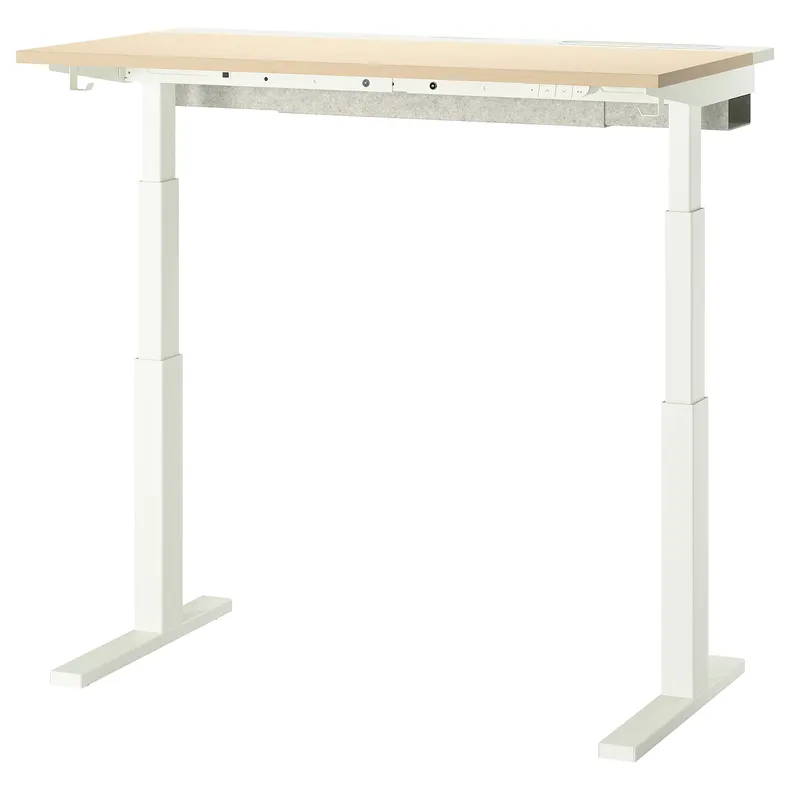 IKEA MITTZON МІТТЗОН, стіл регульований, електричний okl береза / білий, 120x60 см 695.264.82 фото №1