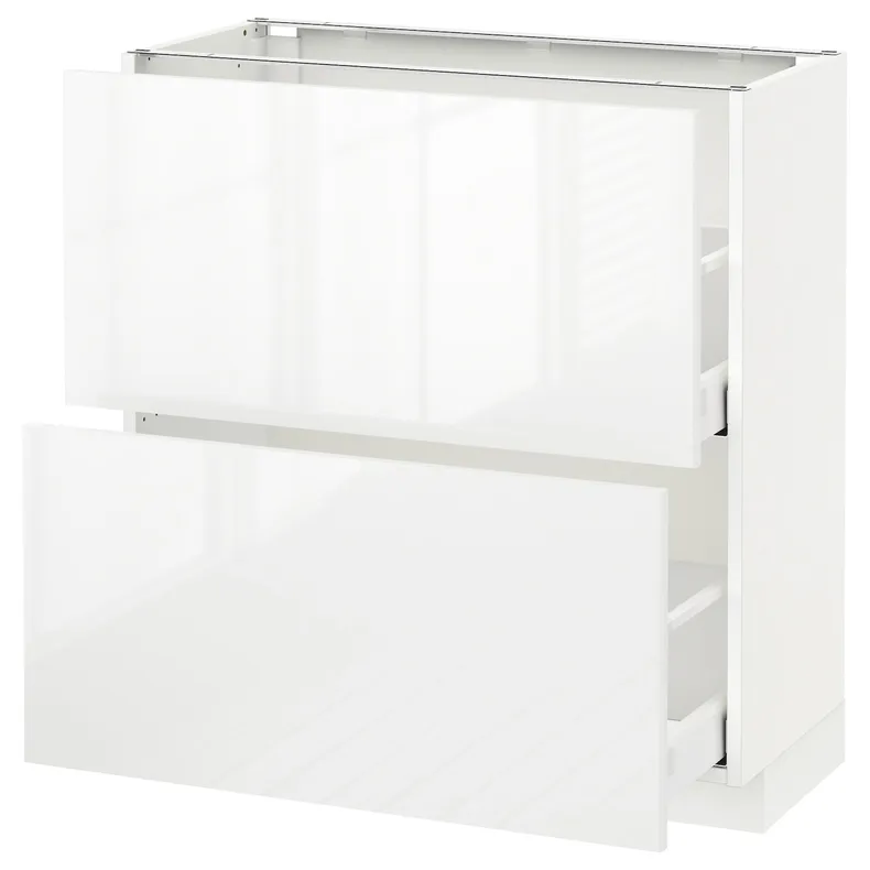 IKEA METOD МЕТОД / MAXIMERA МАКСИМЕРА, напольный шкаф с 2 ящиками, белый / Рингхульт белый, 80x37 см 190.514.95 фото №1