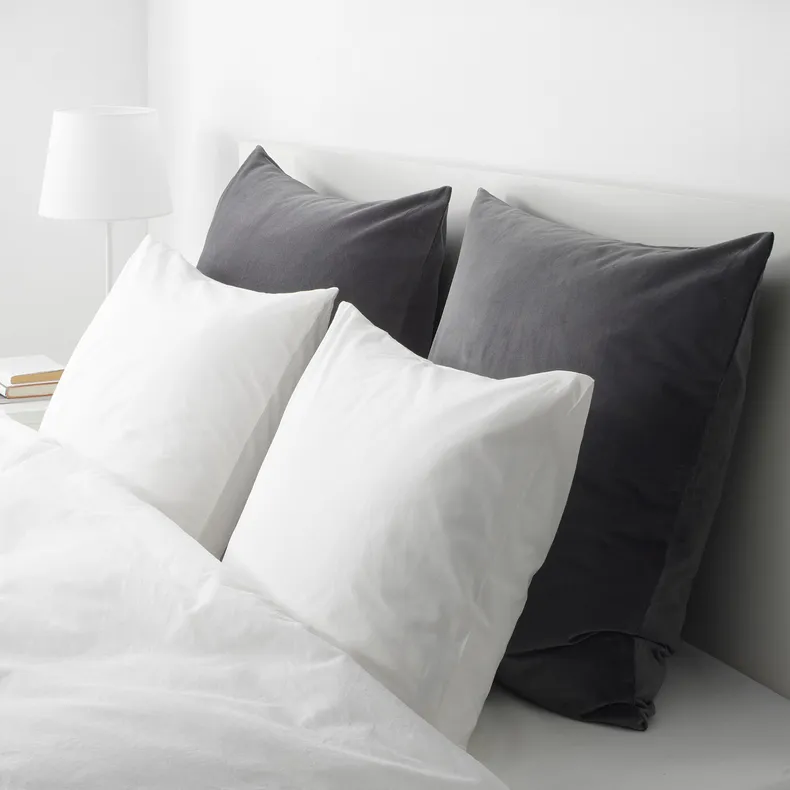 IKEA SANELA САНЕЛА, чохол на подушку, темно-сірий, 65x65 см 104.476.89 фото №3