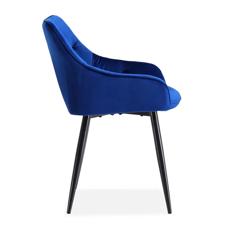 Кухонный стул бархатный HALMAR K487 Velvet, BLUVEL 86 - темно-синий фото №5