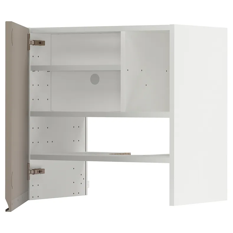 IKEA METOD МЕТОД, навесной шкаф д / вытяжки / полка / дверь, белый / матовый темно-бежевый, 60x60 см 195.053.35 фото №1