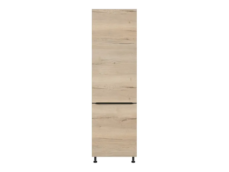 BRW Sole L6 60 см правый высокий кухонный шкаф дуб галифакс натуральный, Черный/дуб галифакс натур FM_D_60/207_P/P-CA/DHN фото №1