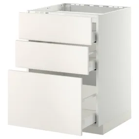 IKEA METOD МЕТОД / MAXIMERA МАКСИМЕРА, напольн шкаф / 3фронт пнл / 3ящика, белый / белый, 60x60 см 190.270.66 фото