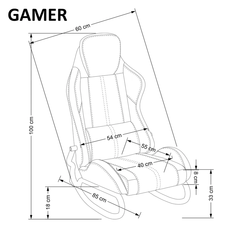 Крісло-гойдалка комп'ютерне геймерське HALMAR GAMER, чорний/червоний фото №7