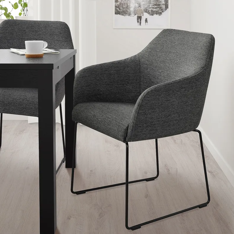 IKEA TOSSBERG ТОССБЕРГ, стул, черный / серый металл 904.353.24 фото №4