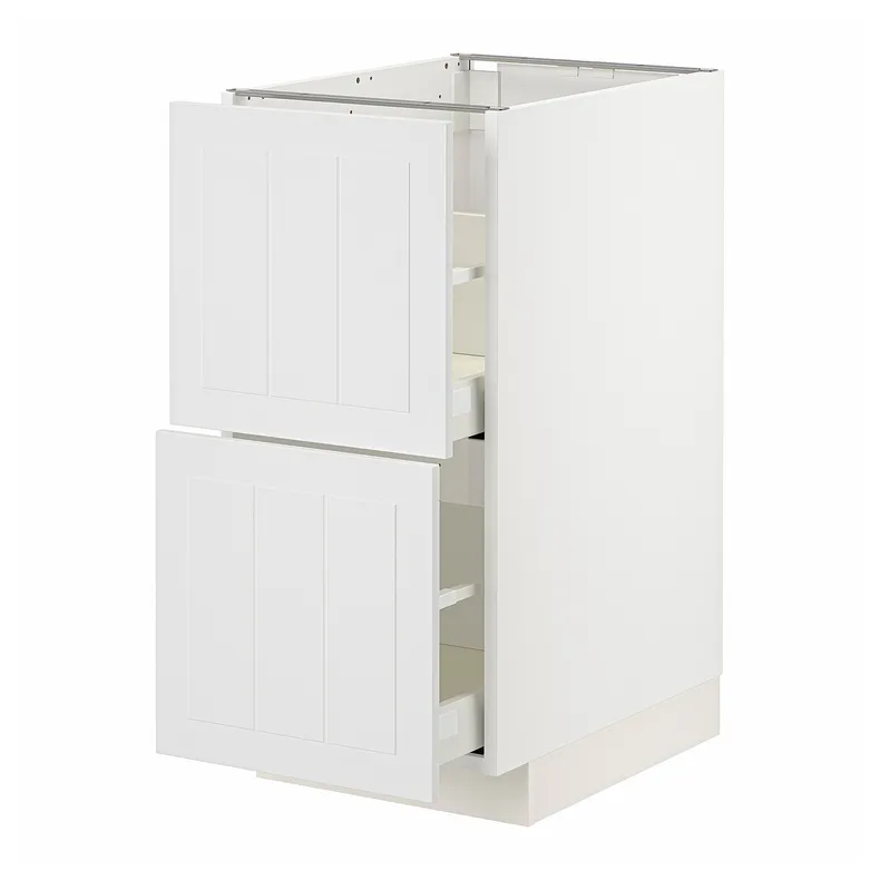 IKEA METOD МЕТОД / MAXIMERA МАКСІМЕРА, підлогова шафа / 2 фронт пан / 2 вис шх, білий / стенсундський білий, 40x60 см 194.094.66 фото №1