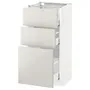 IKEA METOD МЕТОД / MAXIMERA МАКСИМЕРА, напольный шкаф с 3 ящиками, белый / светло-серый, 40x37 см 791.425.96 фото