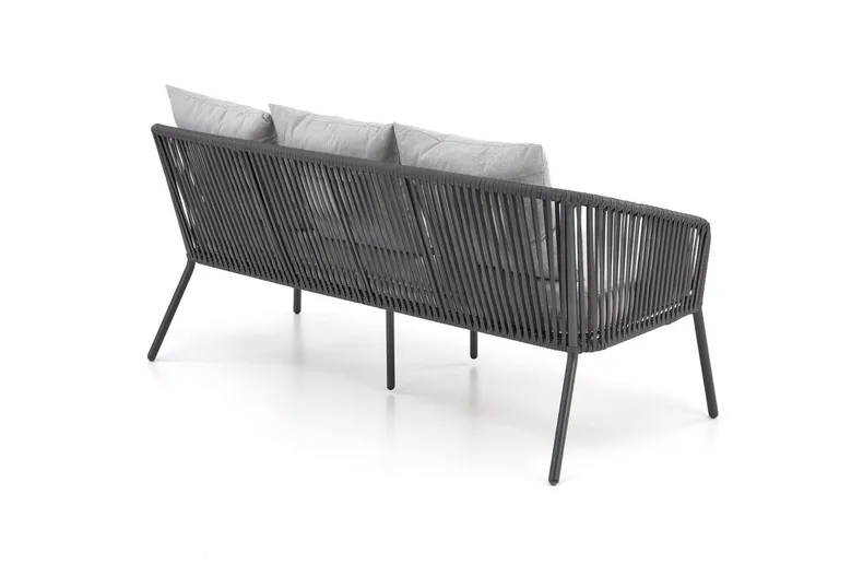 Садовий комплект HALMAR ROCCA (диван + два крісла + столик), темно-сірий / світло-сірий фото №19