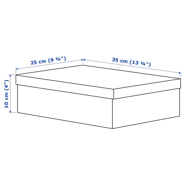 IKEA TJENA ТЙЕНА, коробка для зберігання з кришкою, білий, 25x35x10 см 903.954.22 фото №7