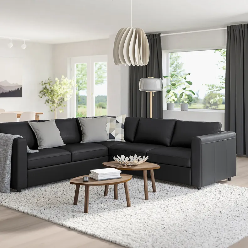 IKEA VIMLE ВИМЛЕ, 4-местный угловой диван, Гранн / Бомстад черный 793.067.19 фото №2