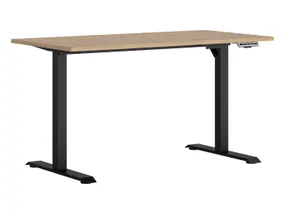 BRW Письмовий стіл з функцією регулювання висоти BRW SPACE OFFICE, 140 см, металевий каркас / дуб артизан BIU/140/68/B-DASN фото