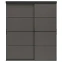 IKEA SKYTTA СКЮТТА / MEHAMN МЕХАМН, комбінація розсувних дверцят, чорний/2стр темно-сірий, 177x205 см 694.995.82 фото thumb №1