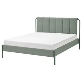 IKEA TÄLLÅSEN ТЕЛЛОСЕН, каркас ліжка з оббивкою, Кульста сіро-зелена / Ліндбоден, 160x200 см 095.147.88 фото
