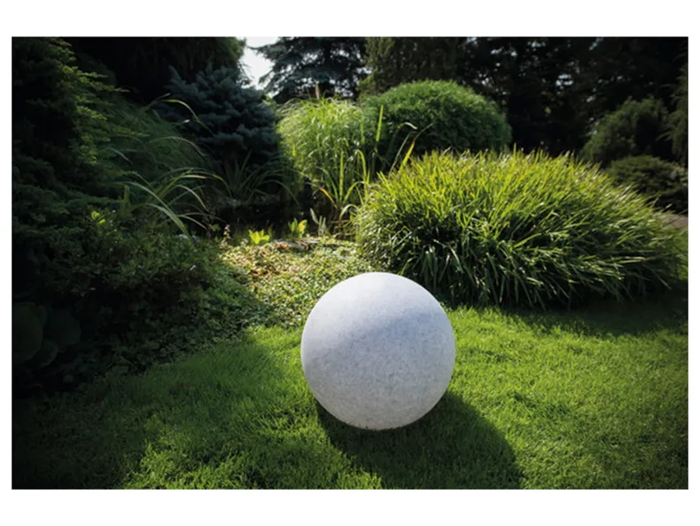 BRW Сфера Stono 40см пластиковий садовий світильник сірий 080642 фото №4