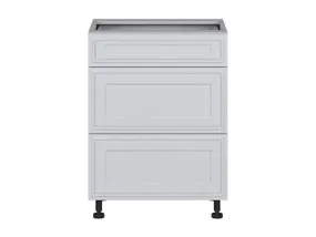 BRW Кухонный цокольный шкаф Verdi 60 см с ящиками с плавным закрыванием светло-серый матовый, греноловый серый/светло-серый матовый FL_D3S_60/82_2STB/STB-SZG/JSZM фото