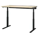IKEA MITTZON МІТТЗОН, стіл регульований, електричний okl береза / чорний, 160x80 см 795.301.72 фото thumb №1