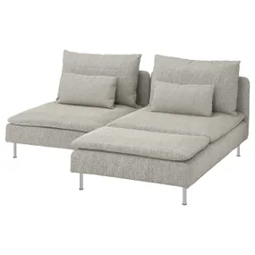 IKEA SÖDERHAMN СЕДЕРХАМН, 2-місний диван, з шезлонгом / віолончеллю бежевий / коричневий 293.057.60 фото