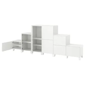 IKEA PLATSA ПЛАТСА, гардеробна шафа, 10дверцят, білий/ФОННЕС білий, 360x42x133 см 694.369.62 фото
