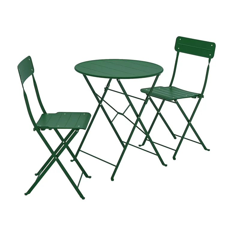 IKEA SUNDSÖ СУНДСЕ, стіл+2 стільці, вуличний, зелений/зелений 394.349.31 фото №1