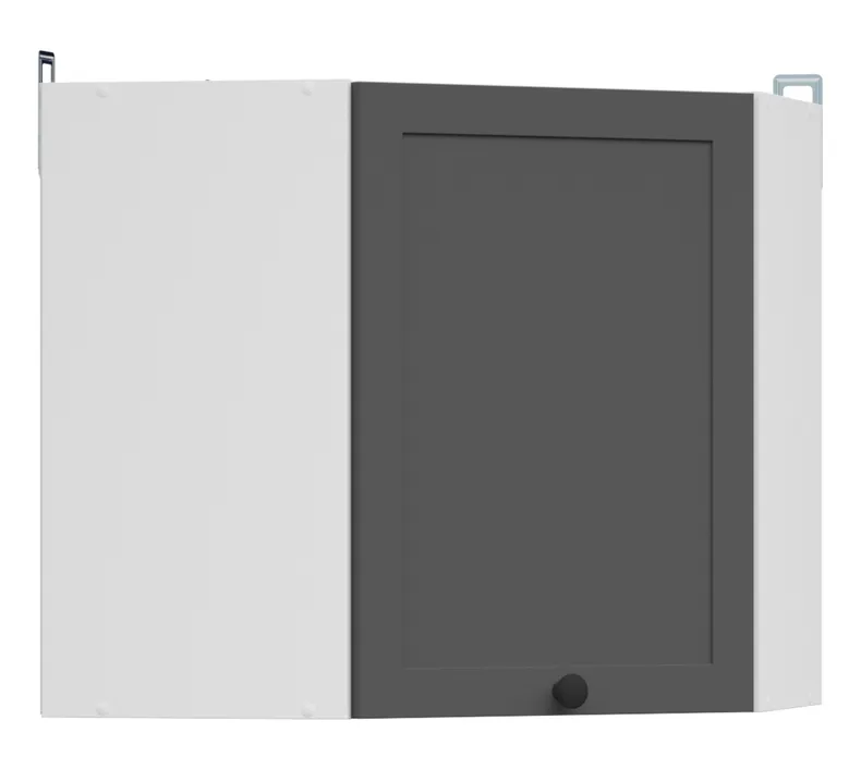 BRW Угловой верхний кухонный шкаф Junona Line 60 см левый/правый графит, белый/графит GNWU/57_LP-BI/GF фото №2