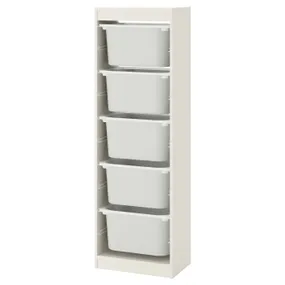 IKEA TROFAST ТРУФАСТ, комбінація для зберіган +контейнери, білий / білий, 46x30x145 см 992.284.76 фото