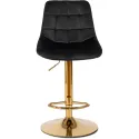 Барный стул бархатный MEBEL ELITE ARCOS Velvet, черный/золотой фото thumb №7