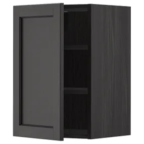 IKEA METOD МЕТОД, навесной шкаф с полками, черный / Лерхиттан с черными пятнами, 40x60 см 794.569.97 фото