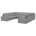 IKEA KIVIK КИВИК, 6-местный п-образный диван, Тибблби бежевый / серый 094.405.80 фото thumb №1