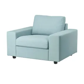 IKEA VIMLE ВИМЛЕ, кресло, с широкими подлокотниками / Саксемара светло-голубой 594.771.99 фото