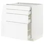 IKEA METOD МЕТОД / MAXIMERA МАКСИМЕРА, напольный шкаф 4 фасада / 4 ящика, белый Энкёпинг / белая имитация дерева, 80x60 см 694.734.31 фото