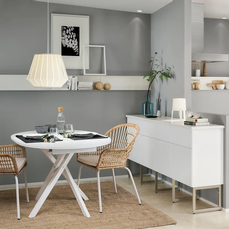 IKEA GRANSTORP ГРАНСТОРТ, розкладний стіл, білий, 90/120x90 см 705.115.35 фото №2