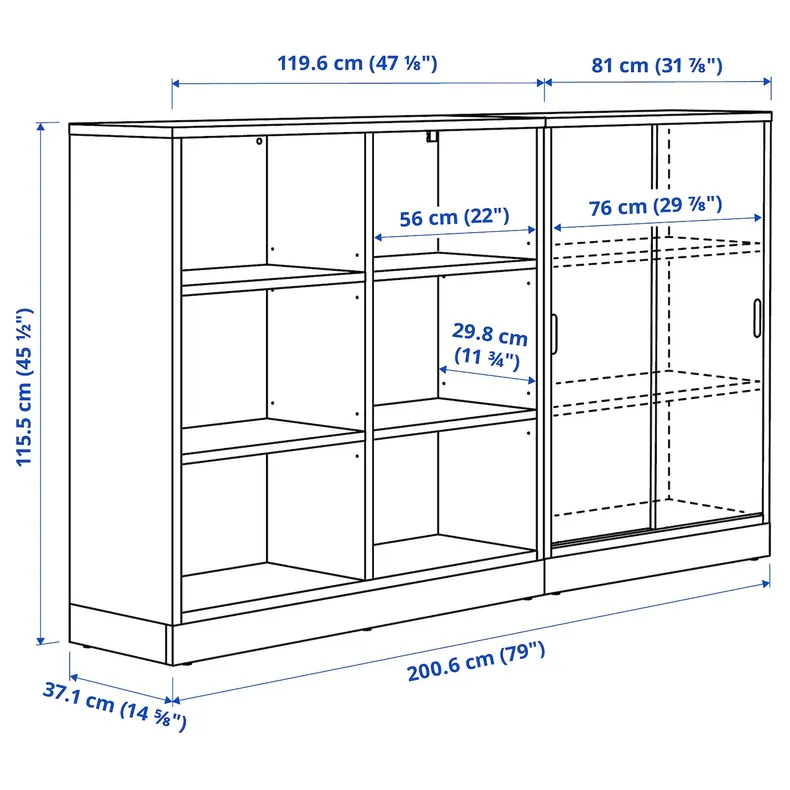 IKEA TONSTAD ТОНСТАД, комбинация д/хранения, крем, 201x37x116 см 595.717.57 фото №5