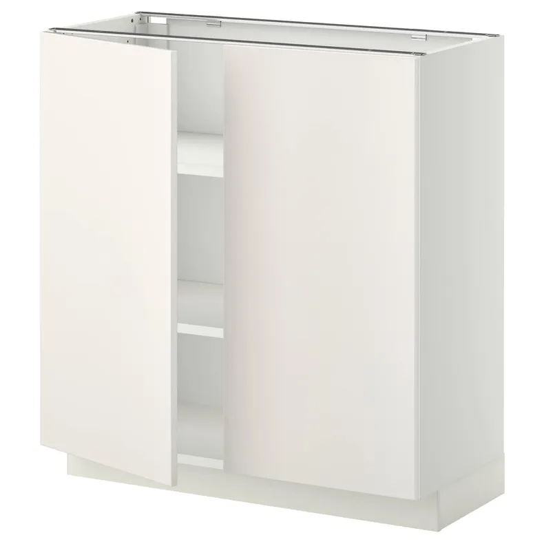 IKEA METOD МЕТОД, напольный шкаф с полками / 2дверцами, белый / белый, 80x37 см 594.554.56 фото №1