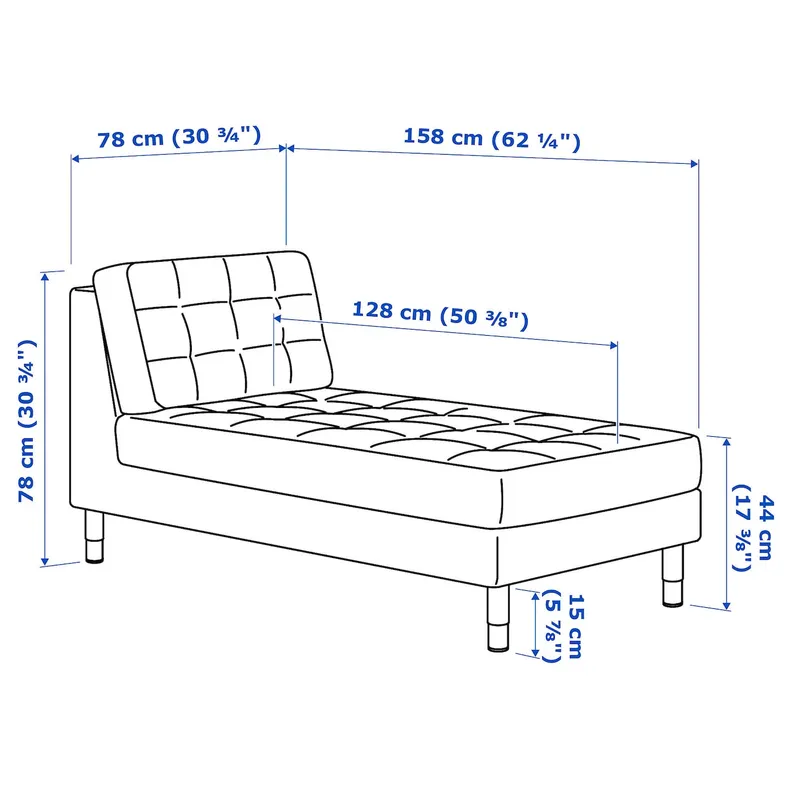 IKEA LANDSKRONA ЛАНДСКРУНА, кушетка, додаткова секція, Gunnared бежевий / метал 594.353.31 фото №2