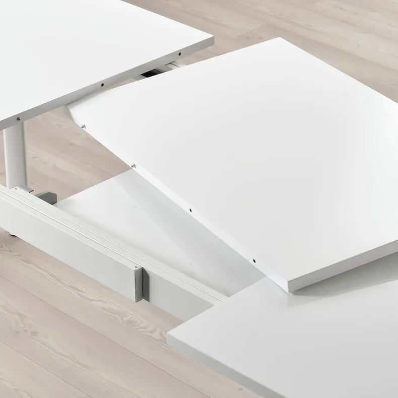 IKEA STRANDTORP СТРАНДТОРП / LUSTEBO ЛУСТЕБУ, стіл+6 стільців, білий хром / віарп бежевий / коричневий, 150/260 см 095.235.04 фото №3